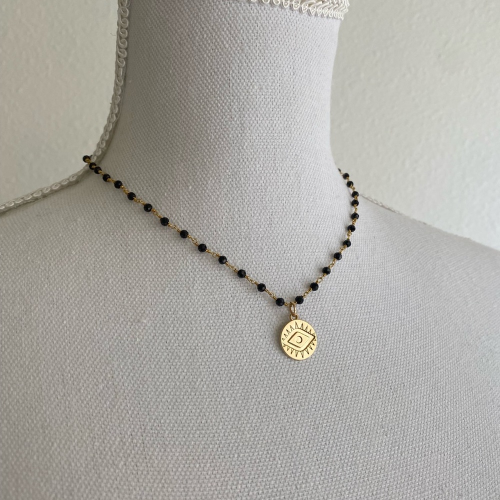 Keeper evil eye coin necklace
